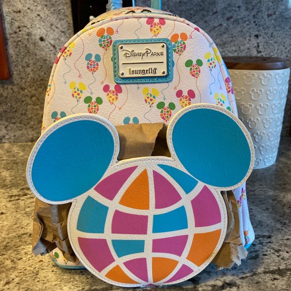 Loungefly Mini Backpack Mickey Mouse Balloons Vault 50th NWT Disney Parks Epcot - Picture 3 of 8